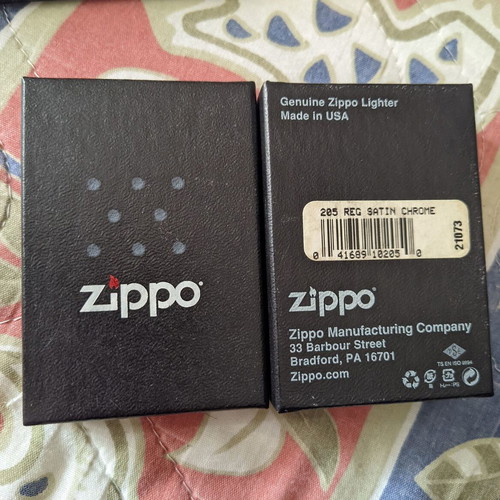 Zippo lighter satin grey silver like new
