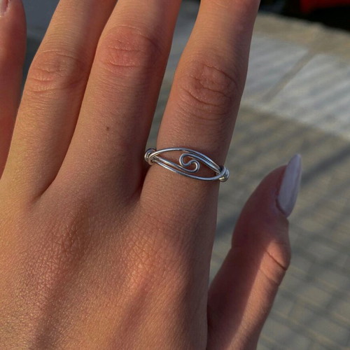 Stainless steel ring new, handmade from aluminum wire silver