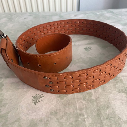 Brown women's belt synthetic leather used