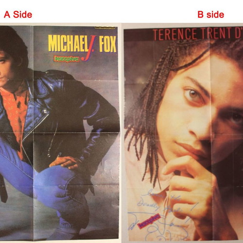 Michael J Fox Terence Trent D'Arby Poster like new from Katerina magazine