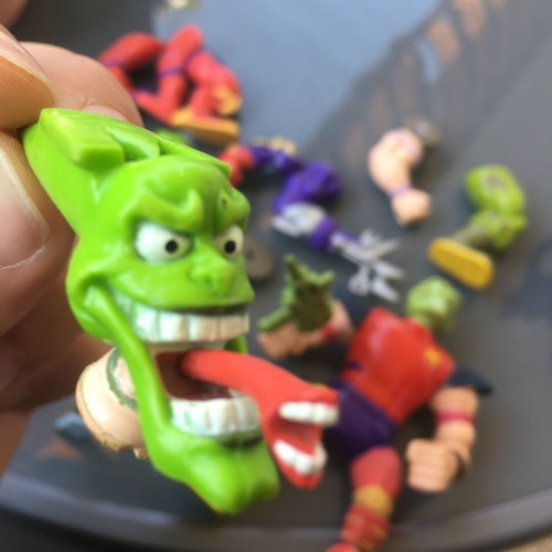 The Mask figures used vintage toys with sound and interchangeable parts