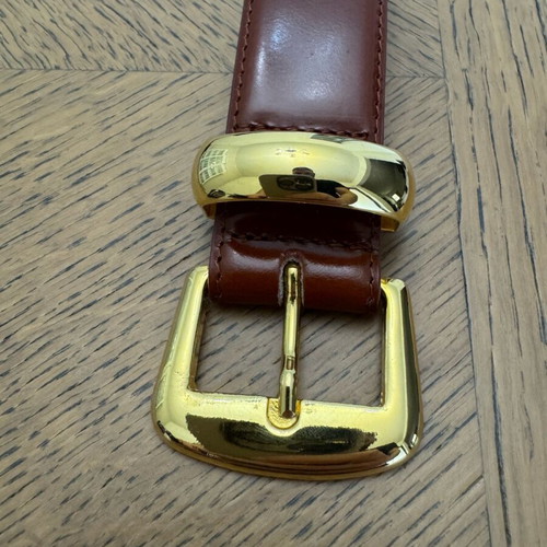 Leather belt used with gold details Genny made in Italy