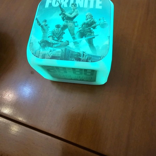 Fortnite digital alarm clock like new with color-changing LED lights