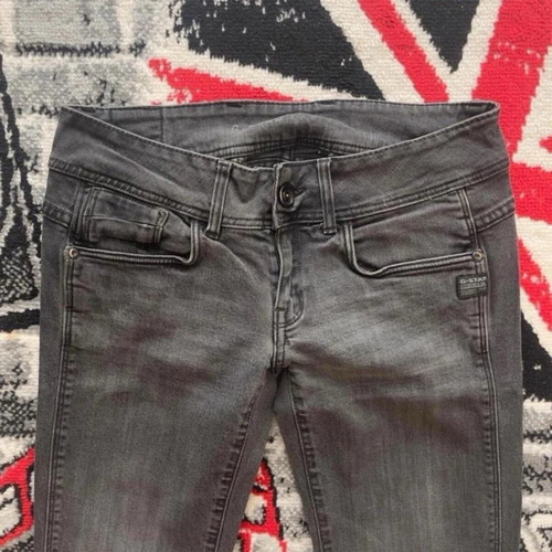 G-Star Raw Black Gray Womens Slim Skinny Jeans Zip Pockets Size 27 Like New