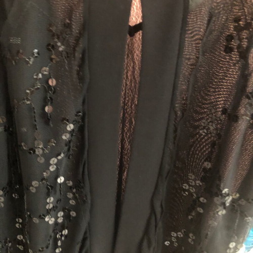 Queen Fashion top new, black, size M with sequins and deep neckline