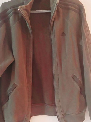 Ζακέτα adidas fleece με φερμουάρ σε λαδί, σαν καινούργιο, μέγεθος S