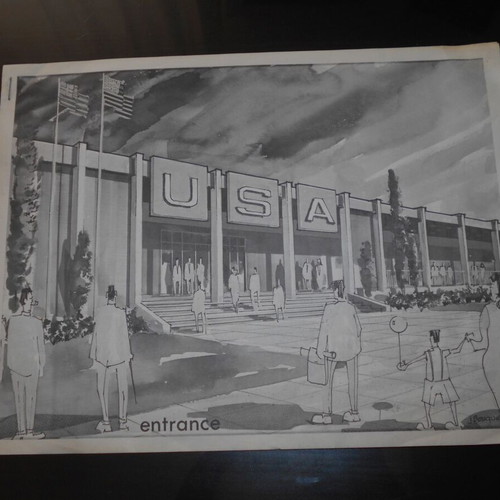 USA Pavilion DETH 1964 Booth Design Used Paper Model