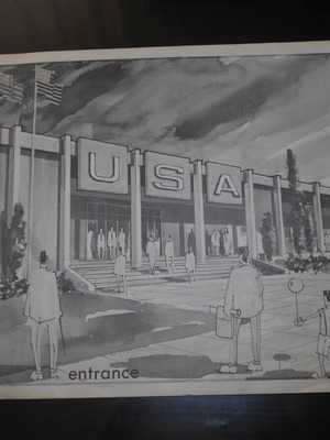 USA Pavilion DETH 1964 Booth Design Used Paper Model
