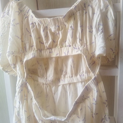 Romantic dress H&M used, floral pastel colors, back opening, XL