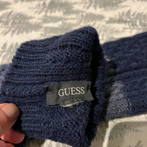 Guess wool gloves blue and beige fingerless like new
