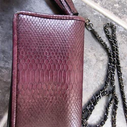 Zara crossbody bag used, brown and red with chain