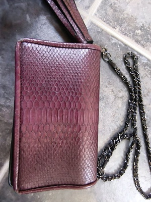 Zara crossbody bag used, brown and red with chain
