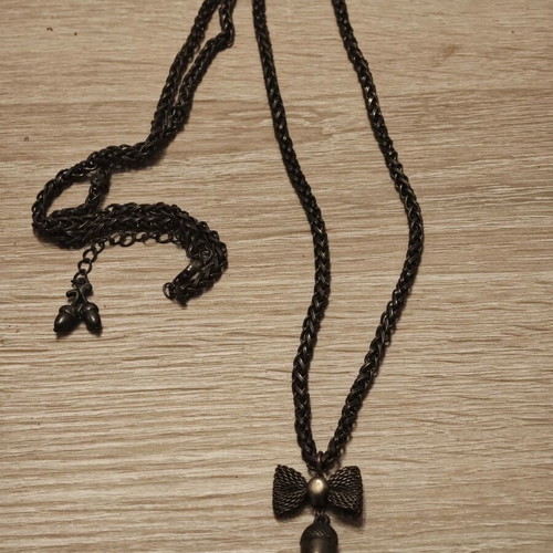 Vintage bronze pendant necklace used
