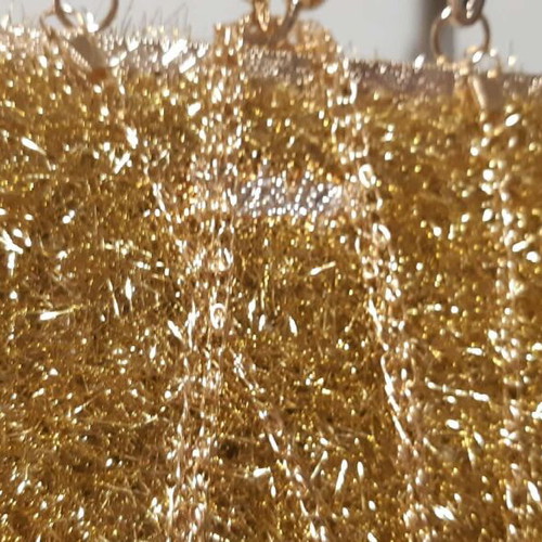 Handmade knitted crossbody bag gold color new
