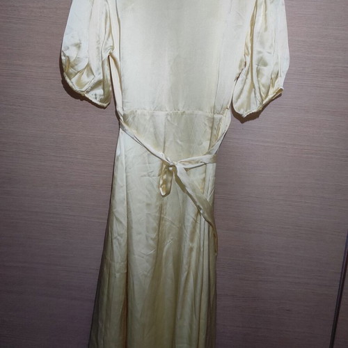 Zara satin wrap maxi dress butter yellow like new, size L