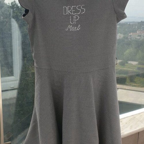 Marasil girls' dress gray, like new, size 158 cm