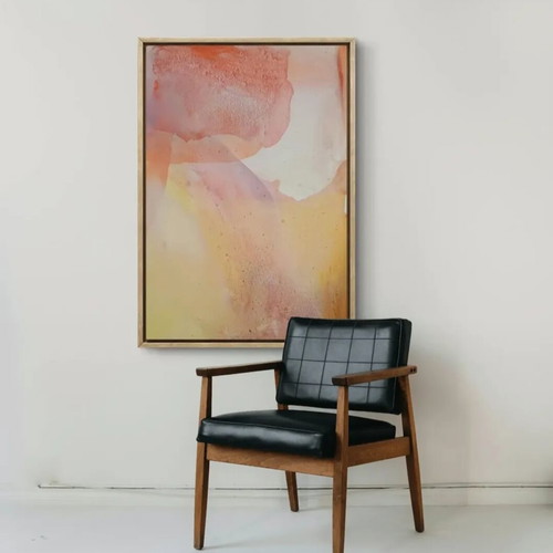 Painting "Captures the Whispers of a Sunset" mixed media on canvas, new