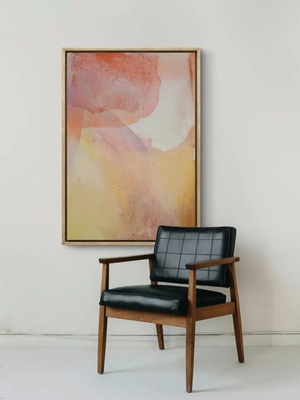 Painting "Captures the Whispers of a Sunset" mixed media on canvas, new