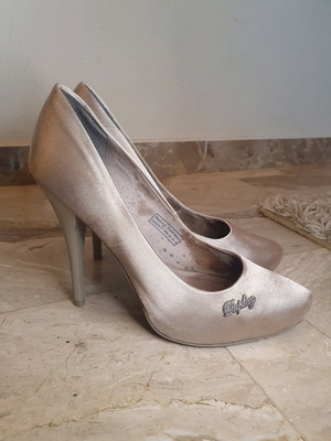 Γόβες Replay σατέν μεταχειρισμένες, ασημί, νούμερο 38