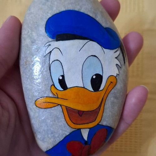 Donald Painted Stone handmade, new