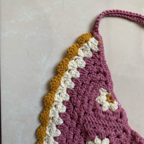 4tailors crochet bandana new, multicolor with yellow details