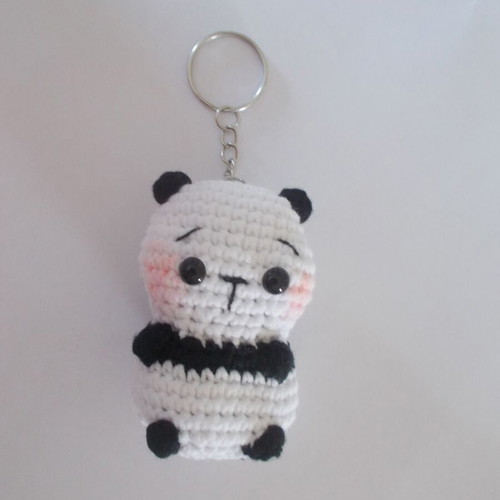 Handmade Amigurumi Panda keychain, new