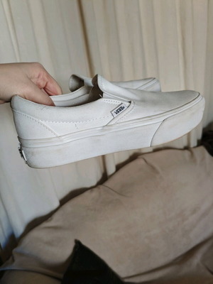 Vans Classic Slip-On shoes white canvas like new