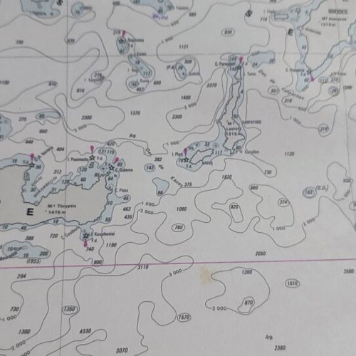 Nautical map 1972 like new, South Aegean, Crete, Cyprus, Peloponnese