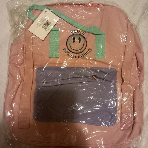 Backpack new with pockets and zipper, 70% cotton 30% polyester