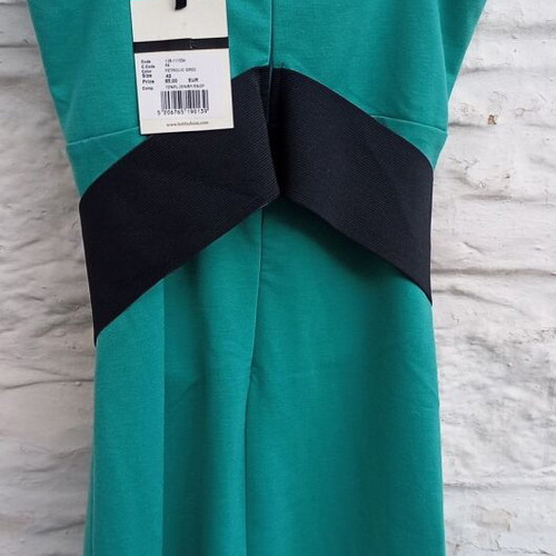 BSB mini elegant dress in petrol green with black belt and straps