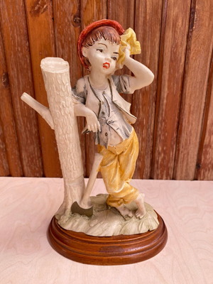 Boy Woodcutter Vintage Ceramic Decorative Figurine 24cm Like New
