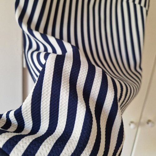 Mini dress Small, dark blue and white striped