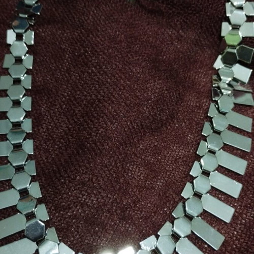 Steel necklace silver color new, approximately 47cm length