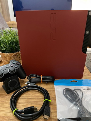 PlayStation 3 Slim Custom Retro Dark Sangria Edition CECH-2004B като нов с поставка и аксесоари