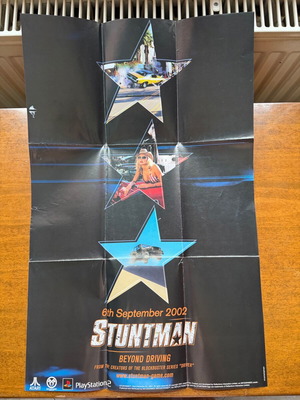 Αφίσα PlayStation 2 Stuntman μεταχειρισμένη, 2001, διπλής όψεως