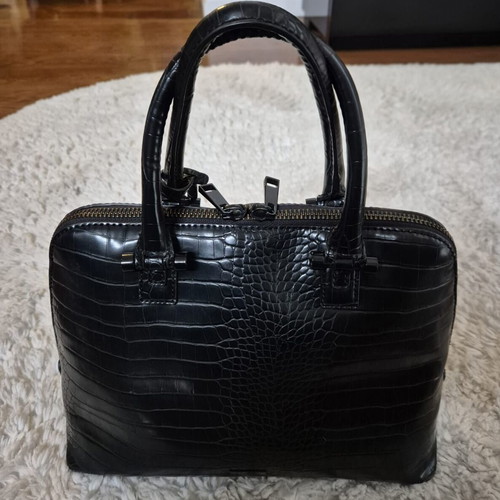 Aldo Satchel Shoulder Bag Black Faux Leather Like New