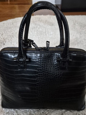 Aldo Satchel Shoulder Bag Black Faux Leather Like New