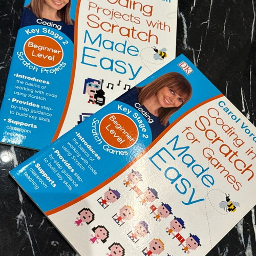 Coding Projects with Scratch Made Easy Carol Vorderman new, set of 2 books