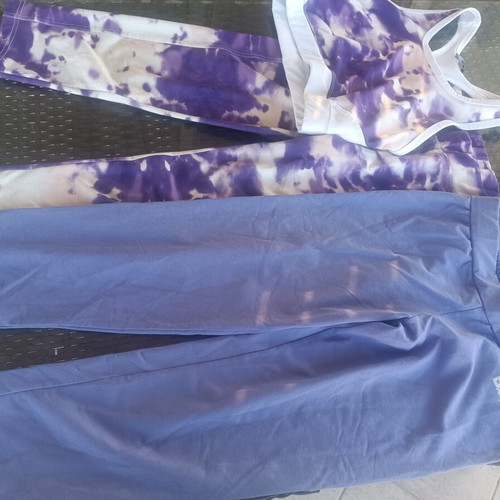 Body Move sports set 3 pieces like new, size 10-12 years, purple tie-dye