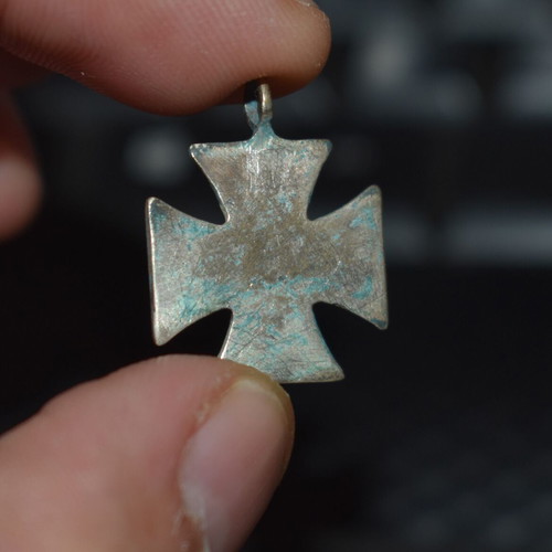 Silver-plated mini iron cross ww2 used