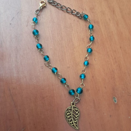 Hand Chain bracelet custom order, green and gold