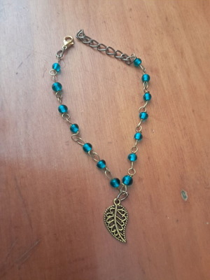 Hand Chain bracelet custom order, green and gold