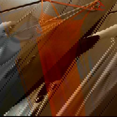 Orange Shein dress with open back like new