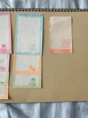 Small letter papers used, vintage from 80s and 90s, set of 8