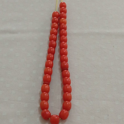 Handmade komboloi like new, red-orange beads