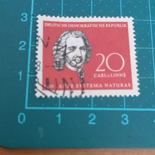 Germany DDR Stamp 1958 Charles Darwin and Carl von Linne like new