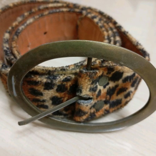 Animal print belt used, 4 cm width, 110 cm length