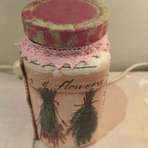Glass jar decoupage handmade like new