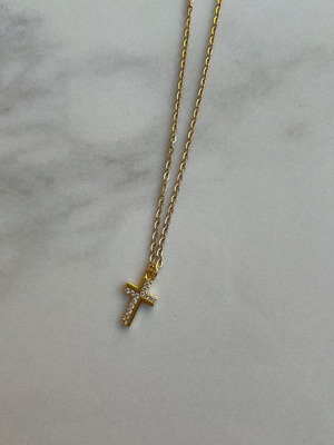 Stainless Steel Cross new, white and gold-colored