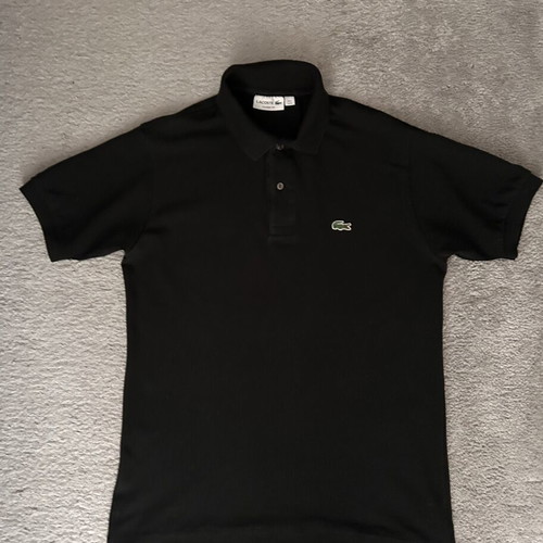 Lacoste cotton polo shirt black size M